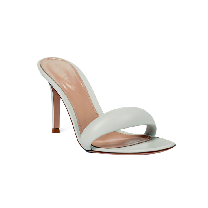 VEBIA Leather Mid Heel Mules Sandals