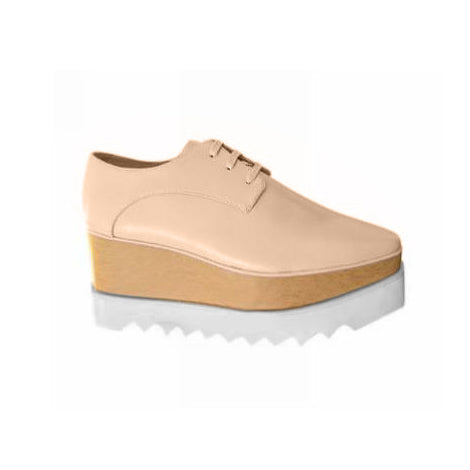 WEMER Lace Up Leather Oxford Platform Sneakers