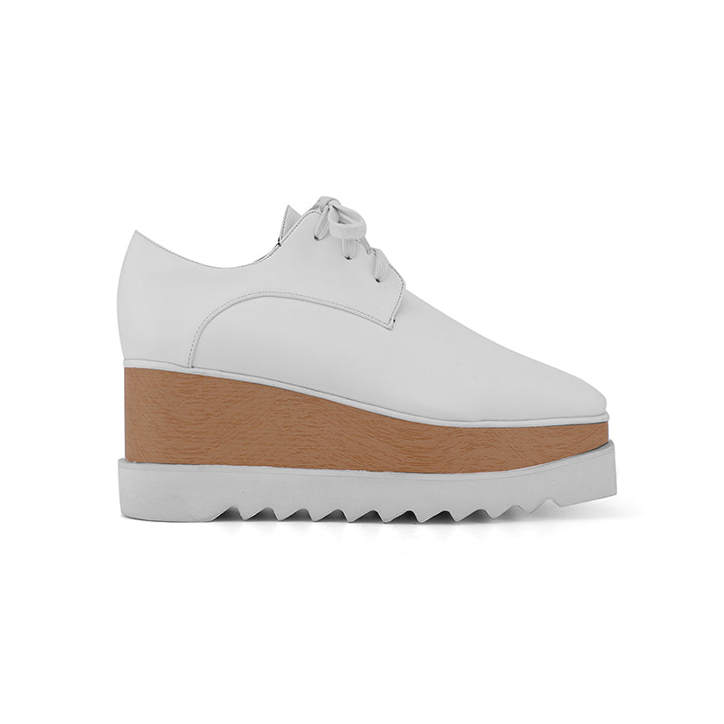 White WEMER Lace Up Oxford Platform Sneakers | i The Label – I The
