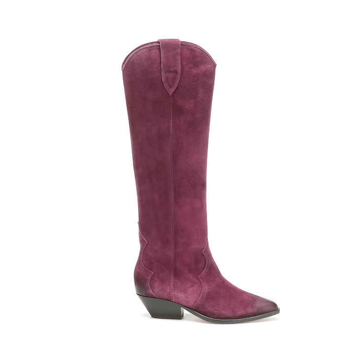 WILNO Suede Distressed Knee High Boots