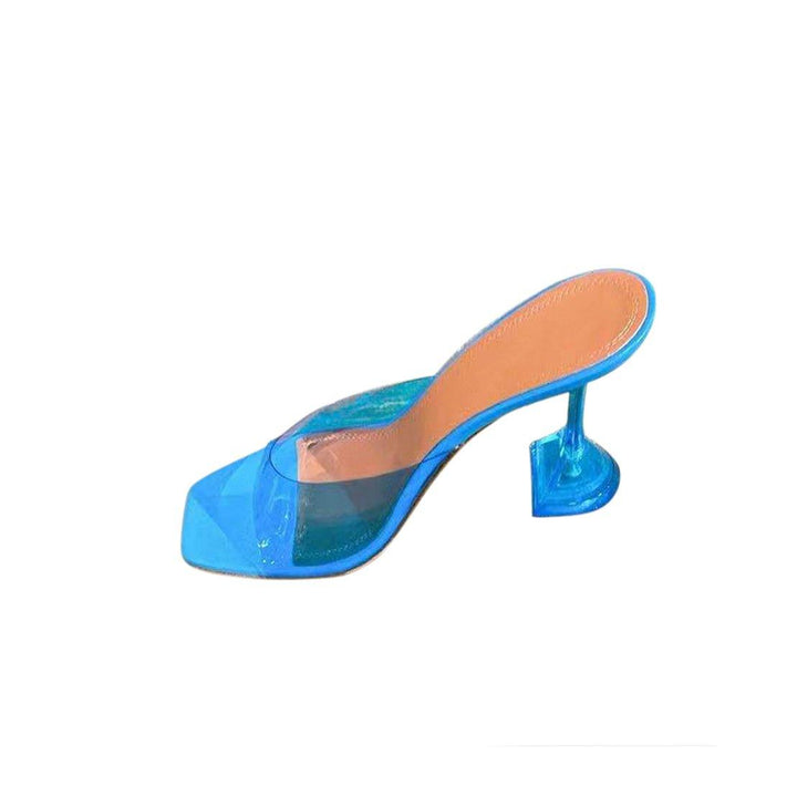 ALIKA PVC High Heel Naked Mules Sandals - ithelabel.com