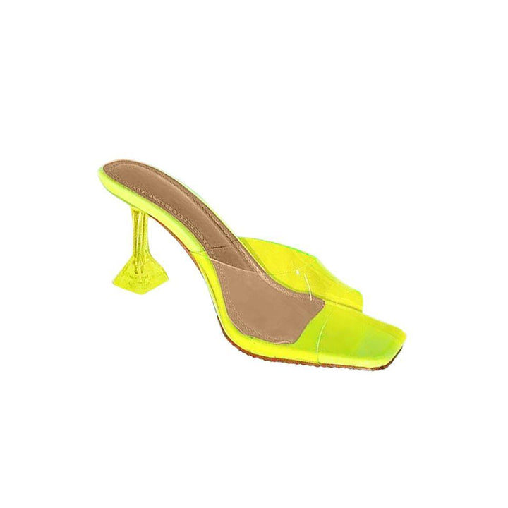 ALIKA PVC High Heel Naked Mules Sandals - ithelabel.com