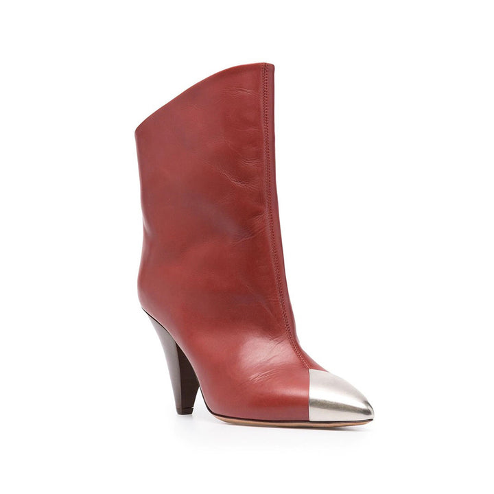CARIF Metal Plated Leather Ankle Boots