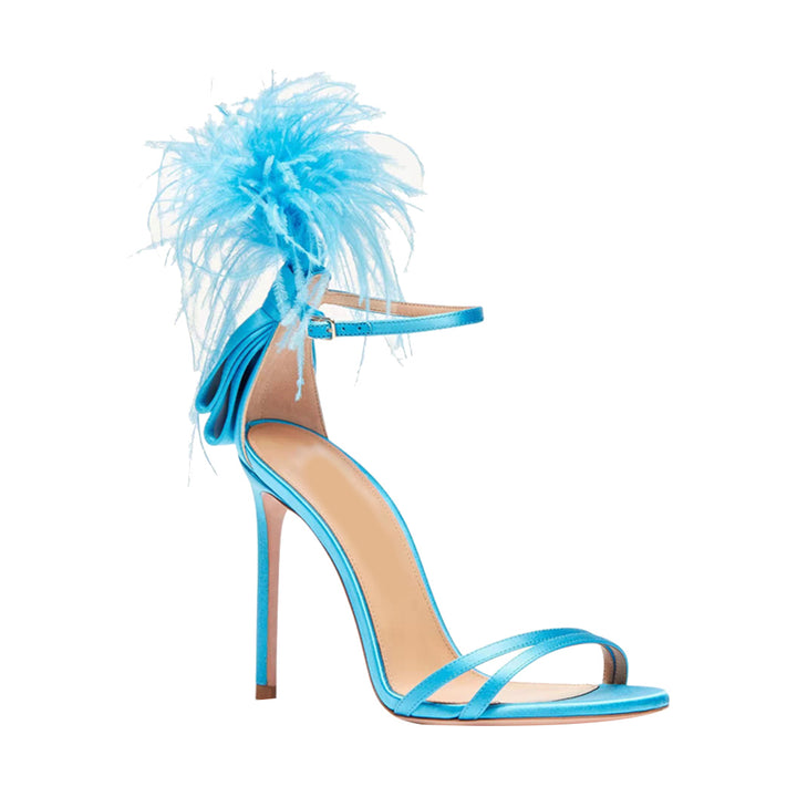 DEARI Feather High Heel Sandals - 9.5cm