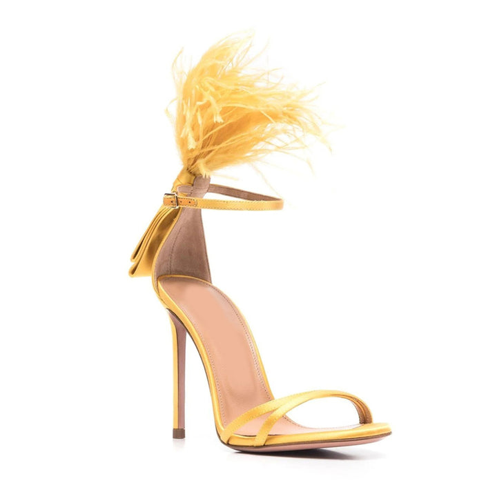 DEARI Feather High Heel Sandals - 9.5cm