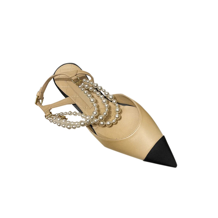 DERPA Ankle Pearl Flat Sandals