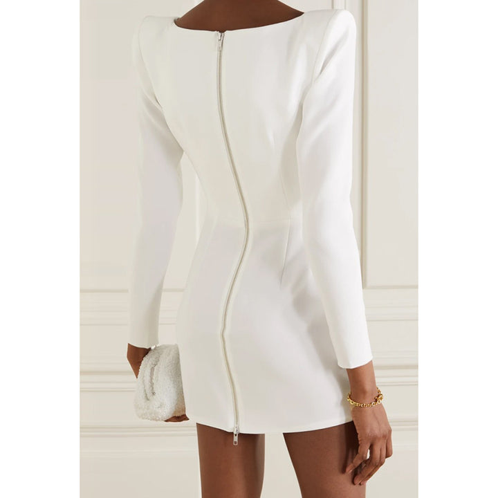 DISIA Square Collar Long Sleeves Evening Dress Gown