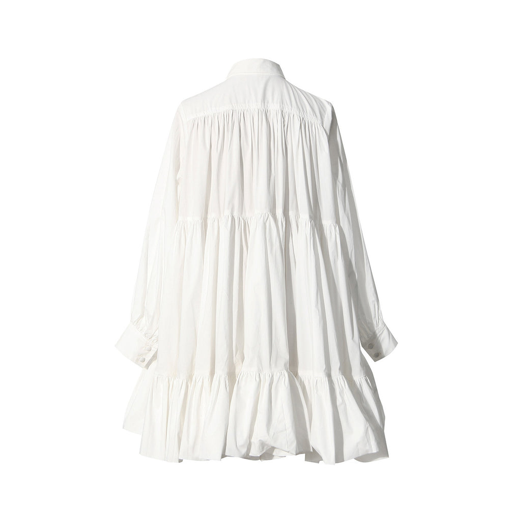 FARIE Ruffled Hem Shirt Dress - ithelabel.com