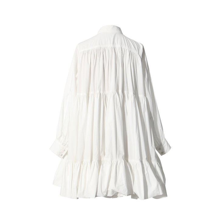 FARIE Ruffled Hem Shirt Dress - ithelabel.com