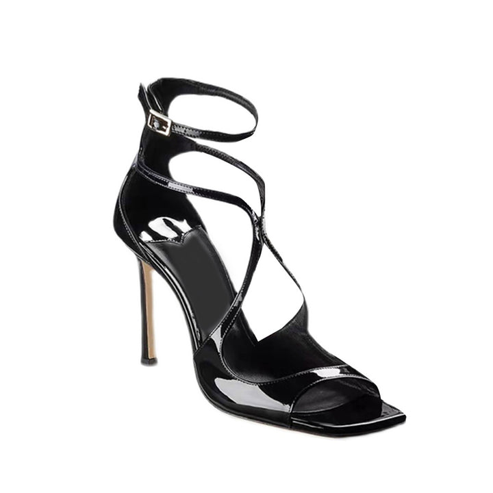 HANUE Stiletto Heel Ankle Strap Mid Heel Sandals - 7cm
