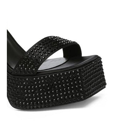 HAUKE Diamante Block Heel Sandals