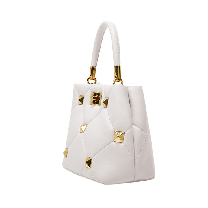 HENDO Studded Quilted Leather Tote Bag