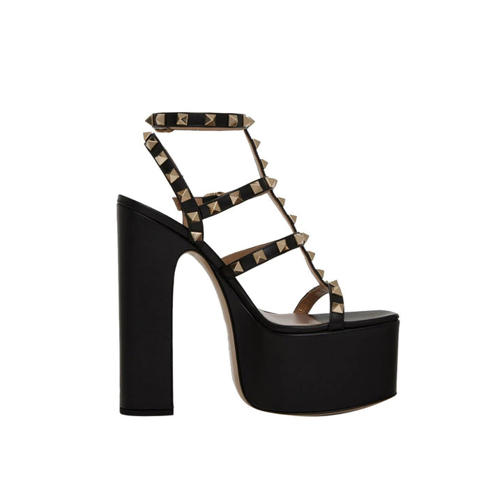 HERUV Studded Block Heel Platform Sandals