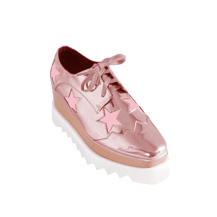 LIBBY Star Lace Up Oxfords Platform Sneakers