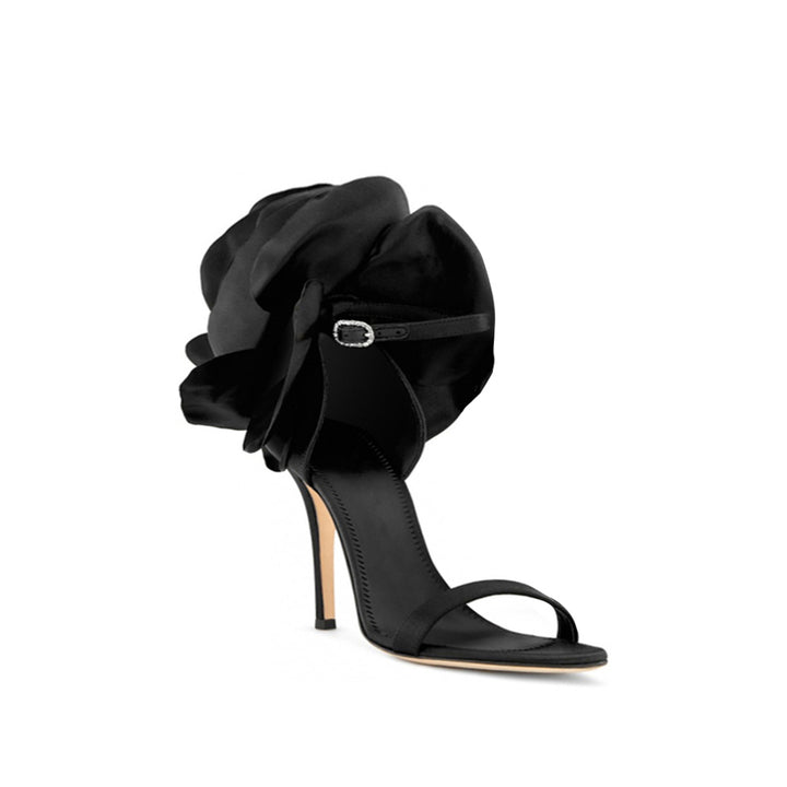 JUANE Flower Embellished Mid Heel Sandals - 7.5cm