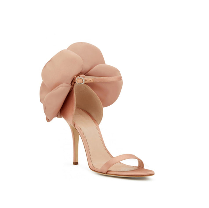 JUANE Flower Embellished Mid Heel Sandals - 7.5cm