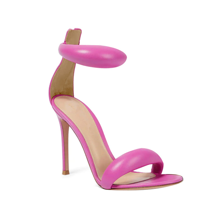 KAFIN Ankle Strap Leather Stiletto High Heel Sandals - 9.5cm