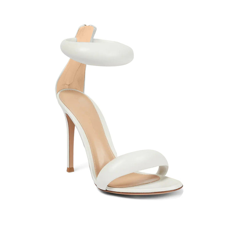 KAFIN Ankle Strap Leather Stiletto High Heel Sandals - 9.5cm