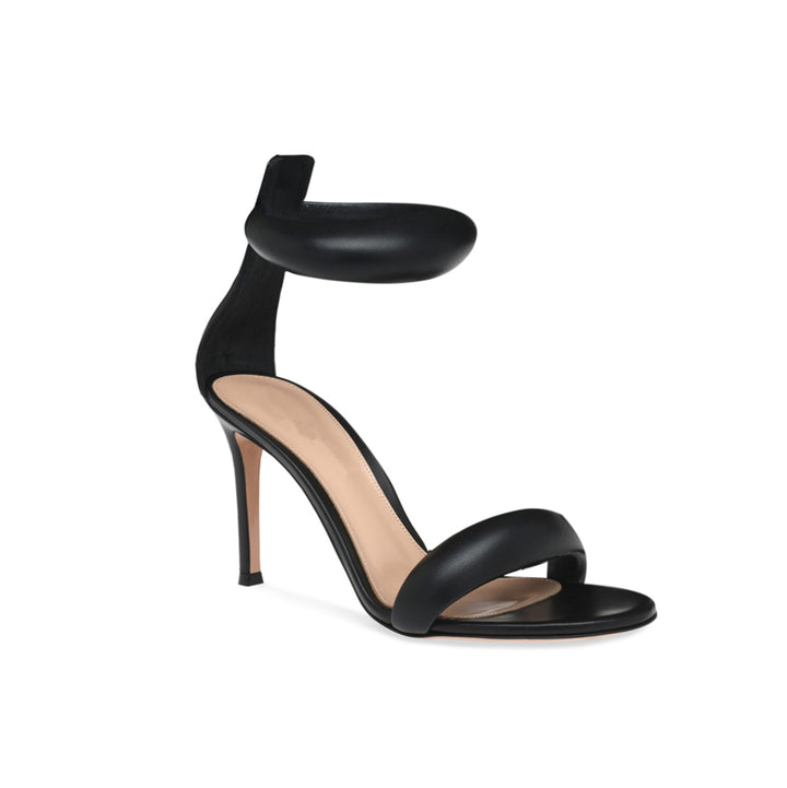 KAFIN Ankle Strap Leather Stiletto Mid Heel Sandals - 7.5cm