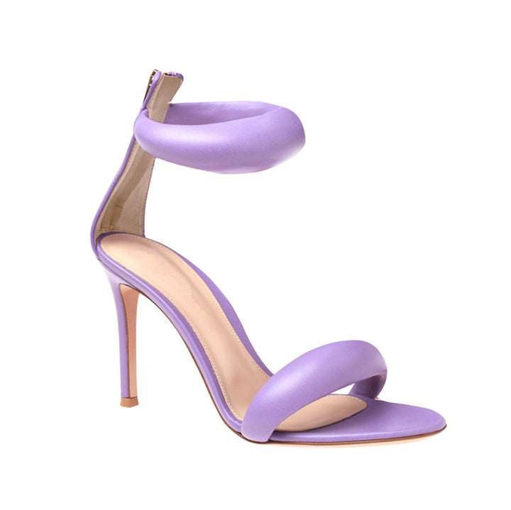 KAFIN Ankle Strap Leather Stiletto Mid Heel Sandals - 7.5cm