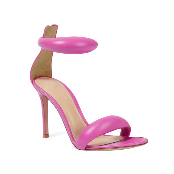 KAFIN Ankle Strap Leather Stiletto Mid Heel Sandals - 7.5cm