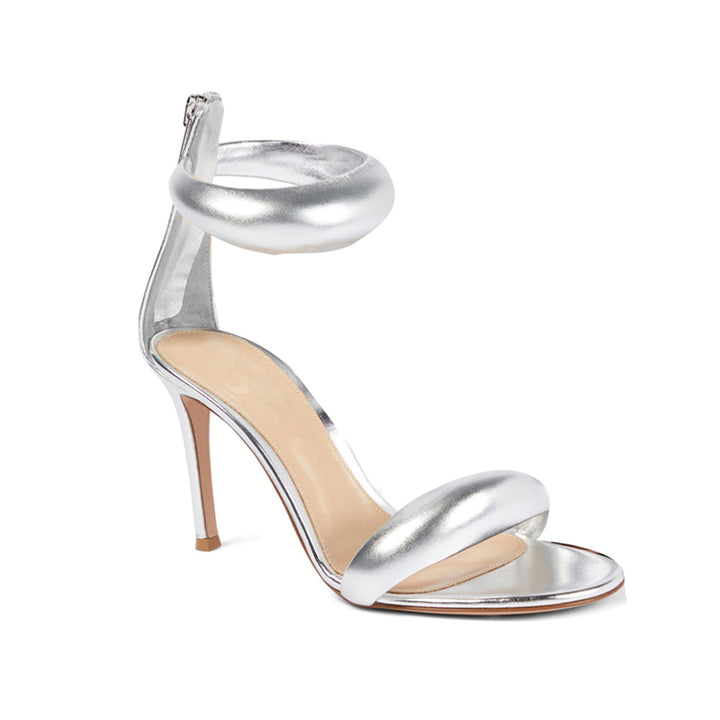 KAFIN Ankle Strap Leather Stiletto Mid Heel Sandals - 7.5cm