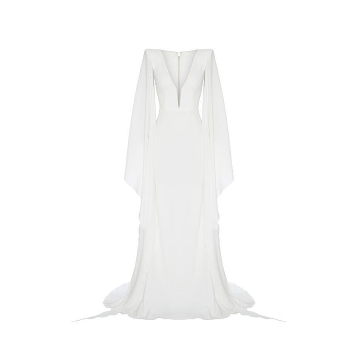 KIAHA Deep V Evening Dress Gown