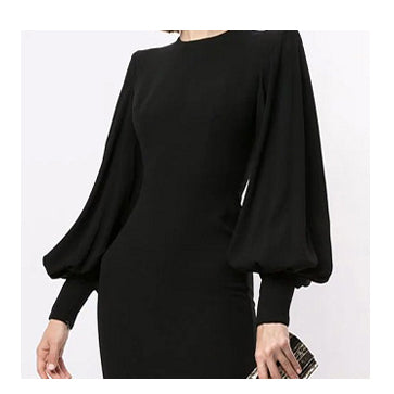KILLY Long Sleeves Midi Evening Dress Gown