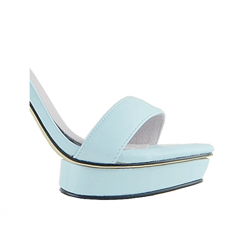 KULMA Platform Leather High Heel Sandals - 10cm - ithelabel.com