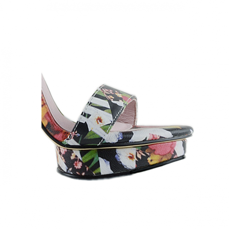 KULMA Printed Platform Leather High Heel Sandals - 12cm - ithelabel.com