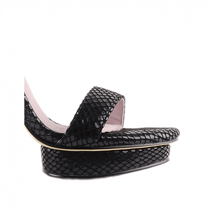 KULMA Platform Leather High Heel Sandals - 12cm - ithelabel.com