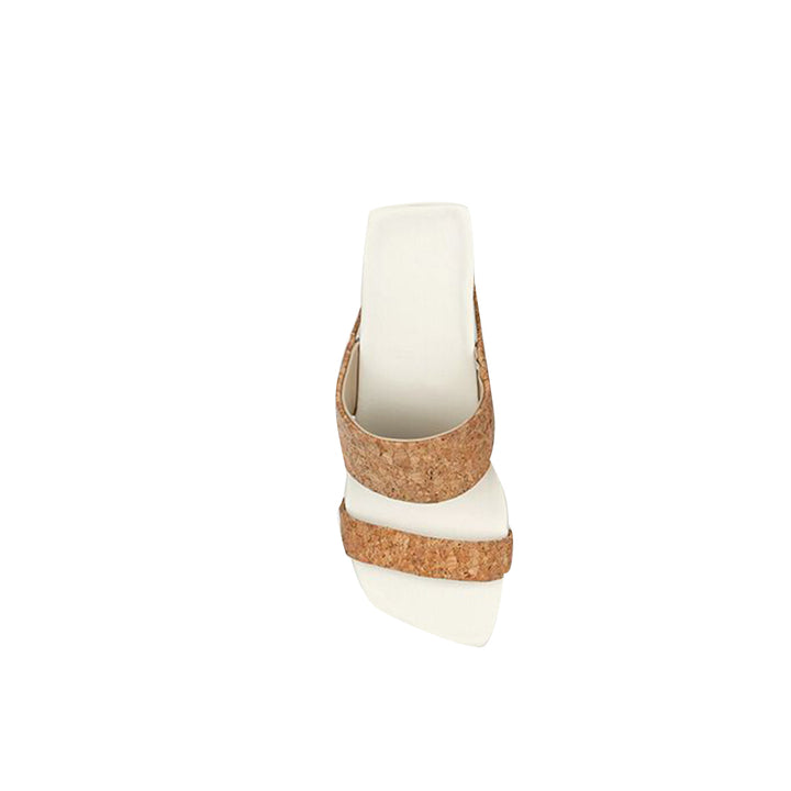 KUMIY Printed Leather Mules Sandals