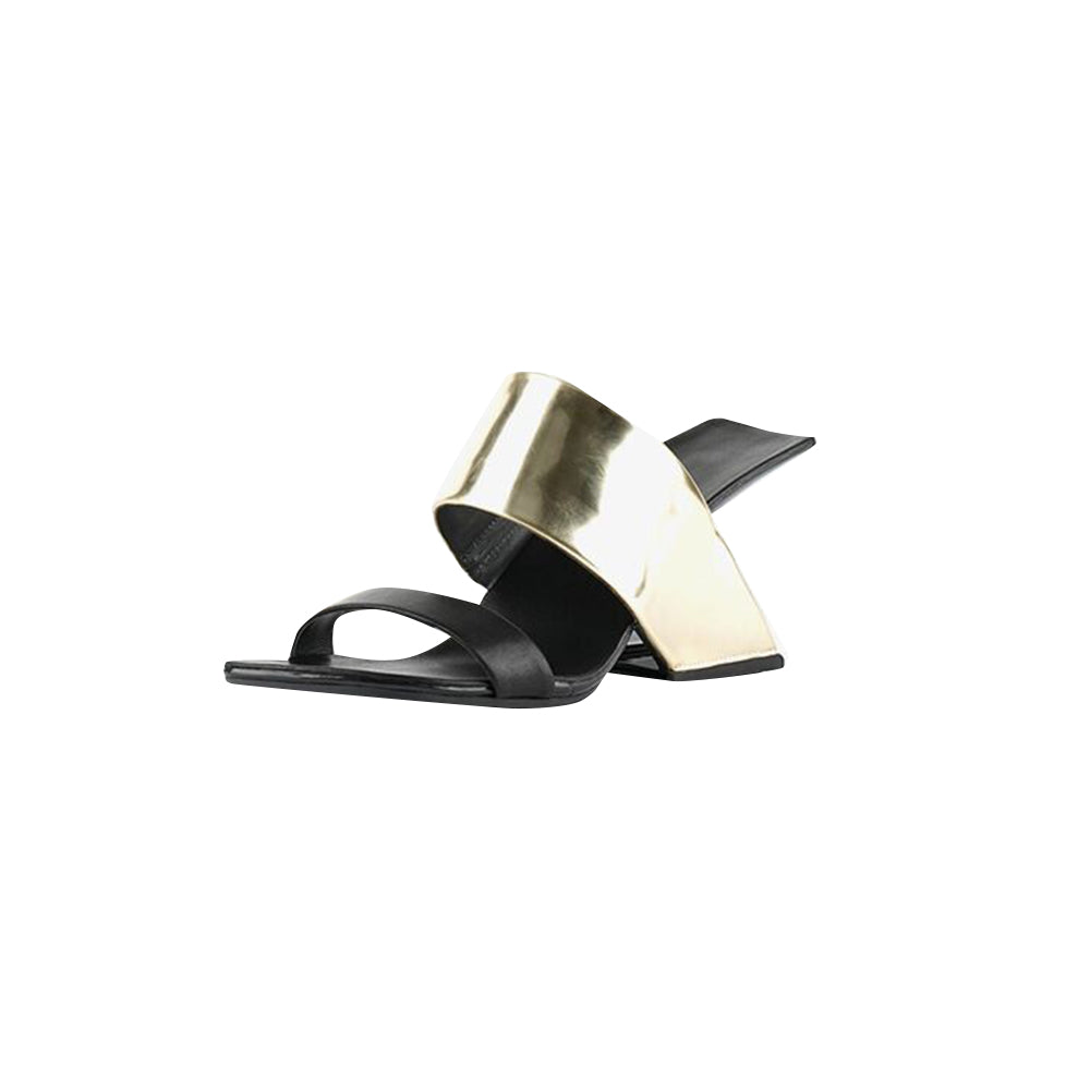 KUMIY Printed Leather Mules Sandals