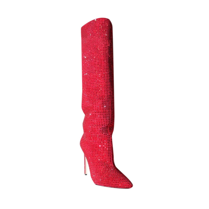 LIRID Diamante Stiletto Heel Knee High Boots