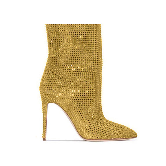 LIRID Diamante Stiletto Heel Knee High Boots