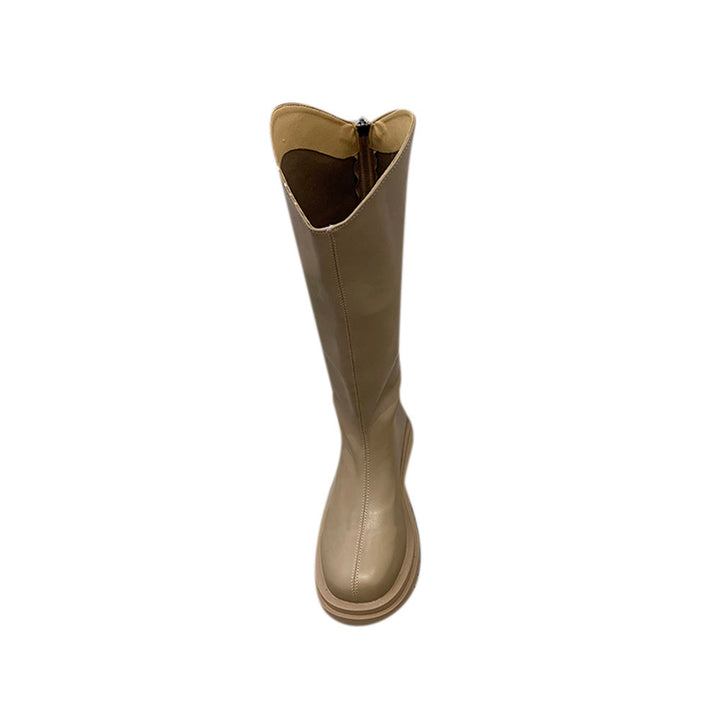 LIRUA Leather Platform Knee High Boots