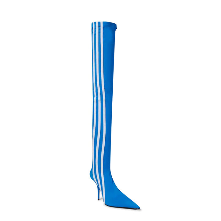 MAWEL Striped High Heel Over The Knee Boots