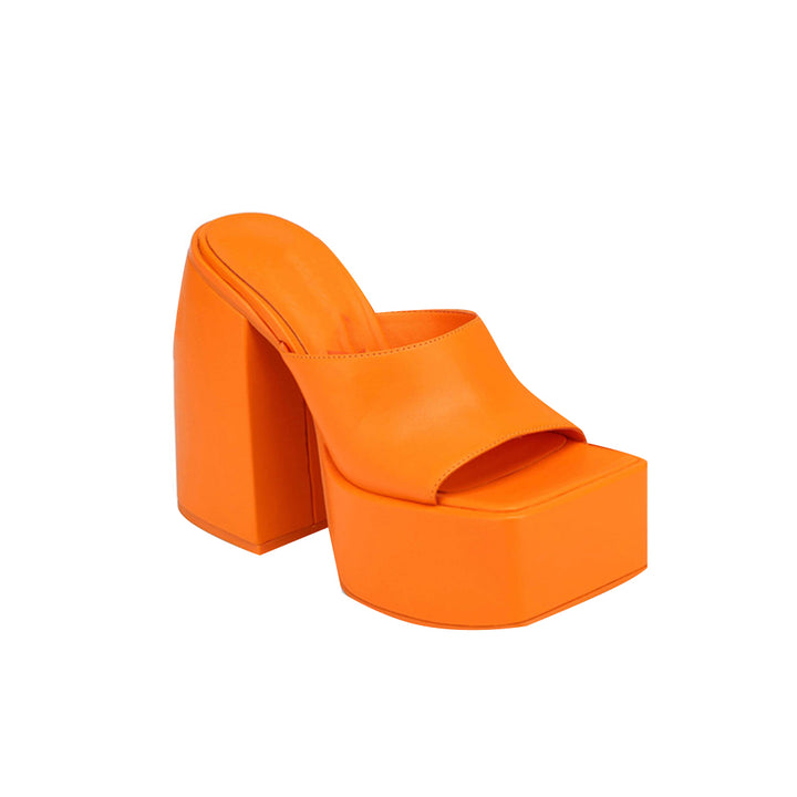 MOCRE Block Heel Platform Mules Sandals