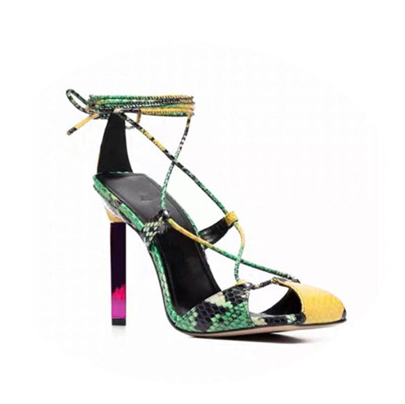 MUNIE Lace Up High Heel Sandals