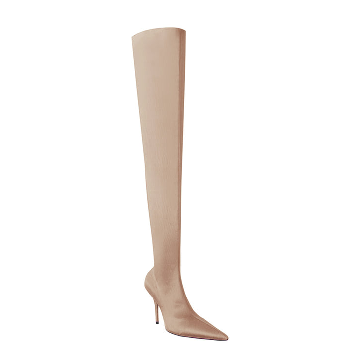 NELLE Super Pointed Toe Basic Over The Knee Sock Boots