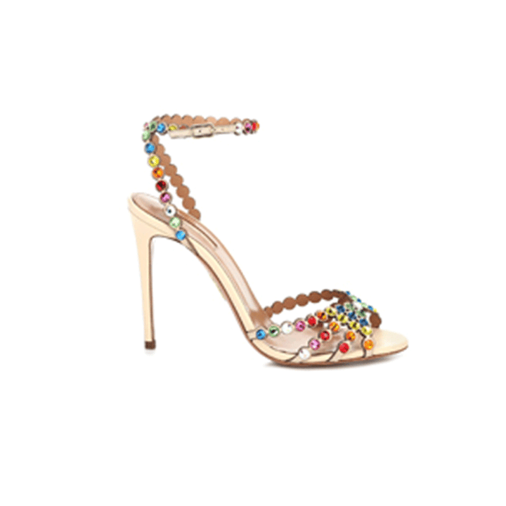 NICHA Diamante Ankle Strap Suede High Heel Sandals - 10cm - ithelabel.com