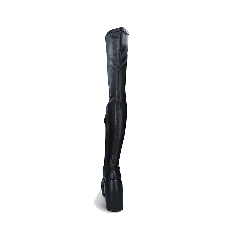 NIELS Block Heel Platform Over The Knee Boots