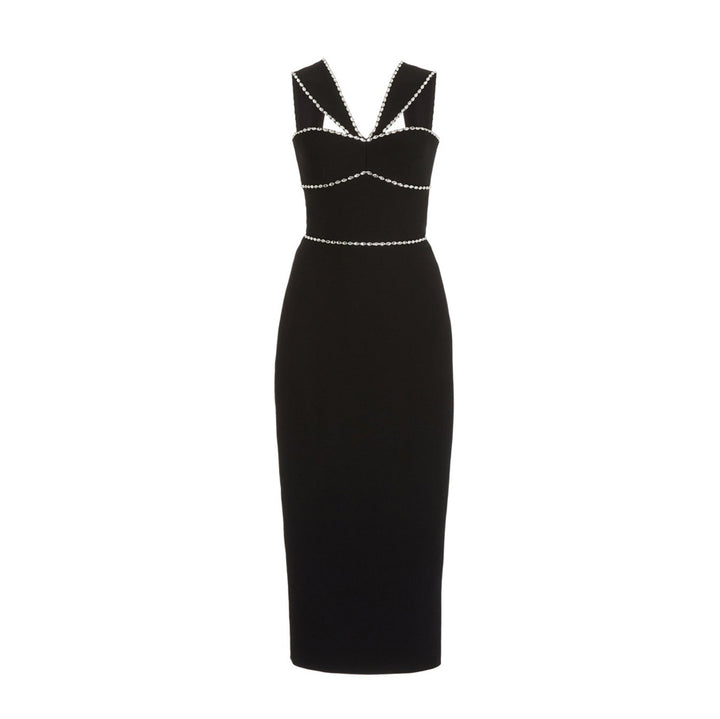 NOJIA Diamante Midi Evening Dress Gown