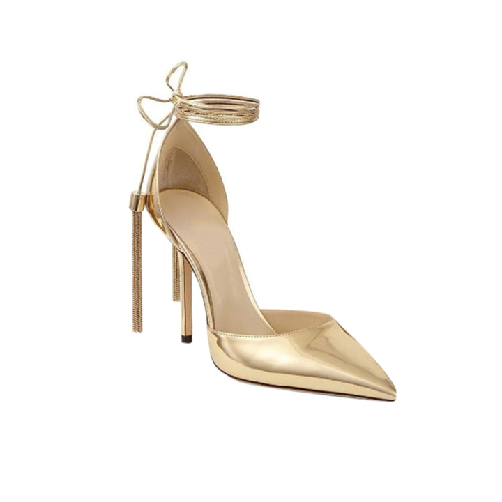 NUHIE Tassels Lace Up High Heel Sandals