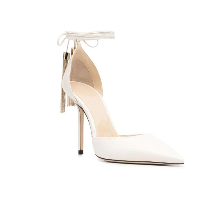 NUHIE Tassels Lace Up High Heel Sandals