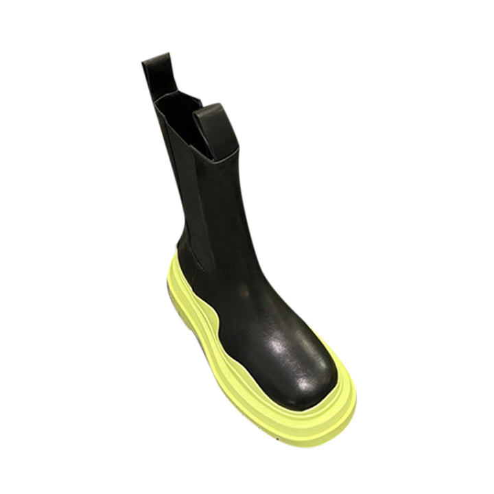 PAULA Bi-Color Leather Ankle Boots