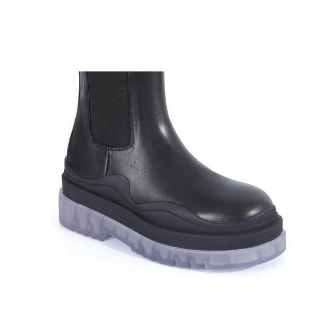 PAULA Basic Bi-Color Leather Ankle Boots - ithelabel.com