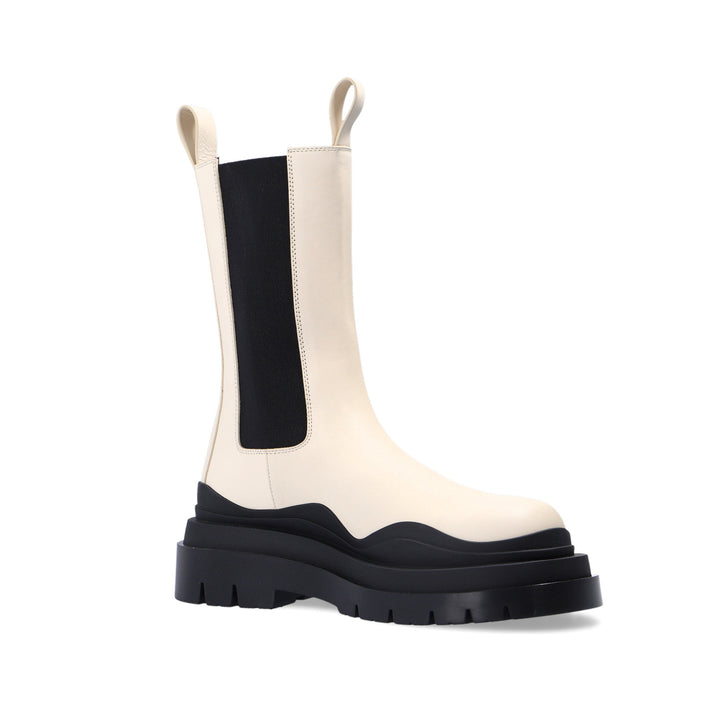 PAULA Bi-Color Leather Ankle Boots
