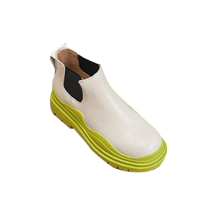 PAULA Tri-Color Leather Ankle Boots