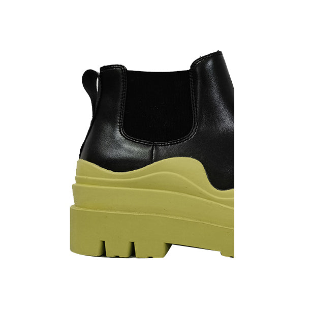 PAULA Bi-Color Leather Ankle Boots